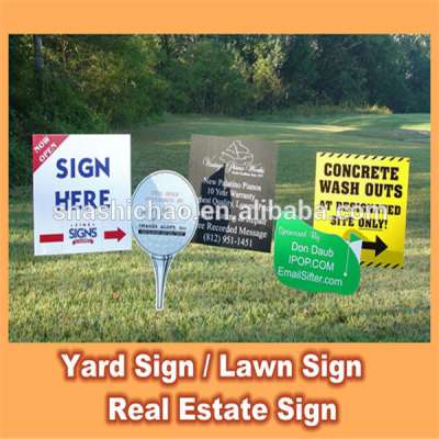 2014 hot sell outdoor signs/yard signs made in china ,2014hot sale pp corflute plastic sign